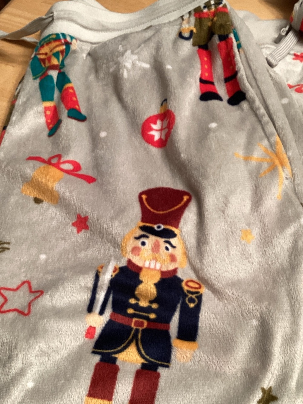 Nutcracker Print Holiday Pajama Bottoms - Gray